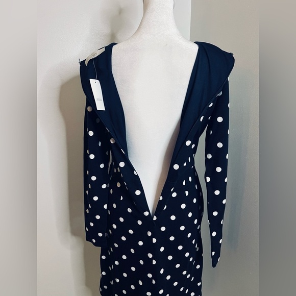 NWT LOFT Navy Polka Dot Wrap Dress - Size 4 - Picture 4 of 10
